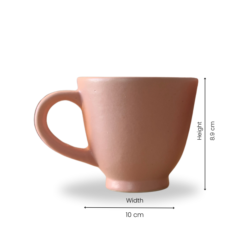 "Soft Pink Ceramic Coffee Cups with Handles"