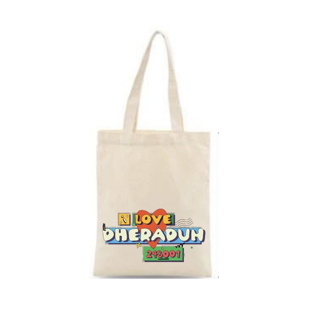 I Love Dehradun Cotton Tote Bag | Uttarakhand Souvenir Gift