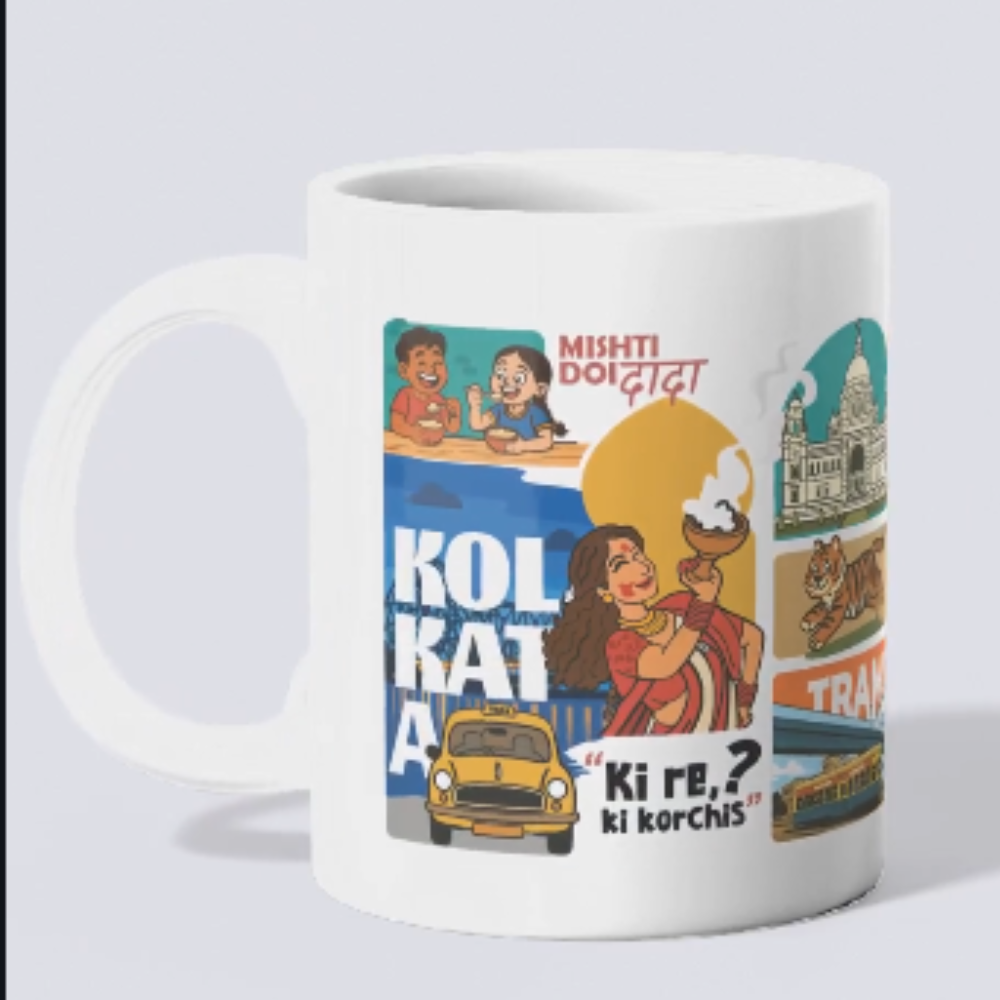 Kolkata West Bengal Culture Printed Ceramic Coffee Mug