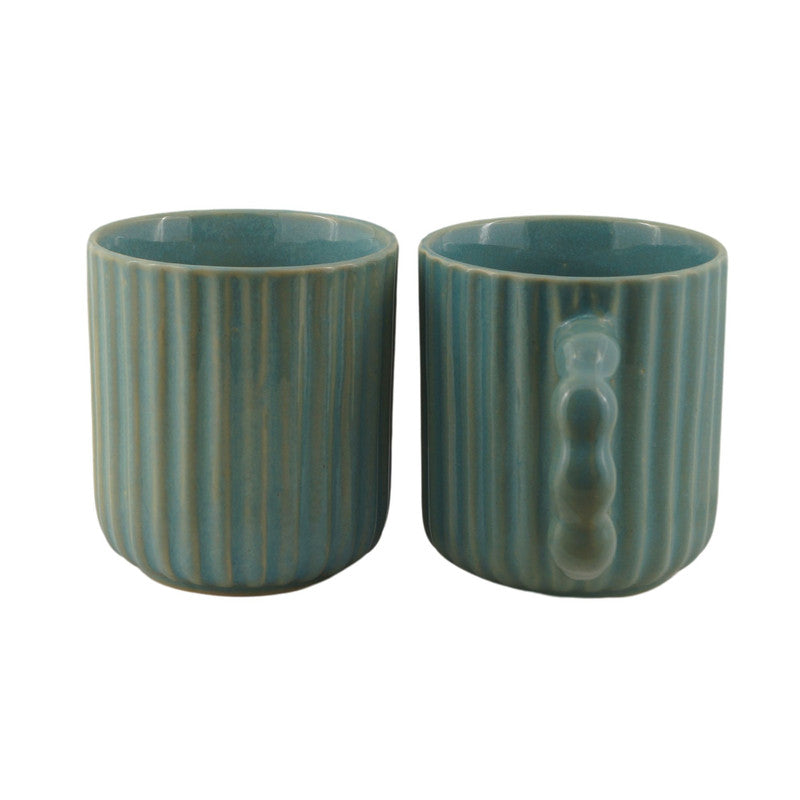 Sky Serenity: Ceramic Coffee Mugs in Sky Blue (Set of 2)