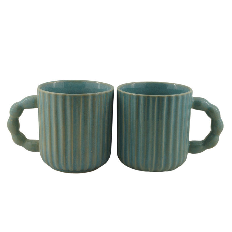 Sky Serenity: Ceramic Coffee Mugs in Sky Blue (Set of 2)