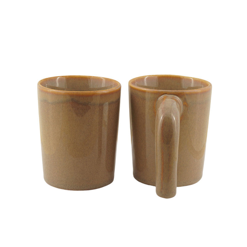 Cocoa Comfort: Ceramic Milk Mug Pair in Rich Brown (Set of 1)