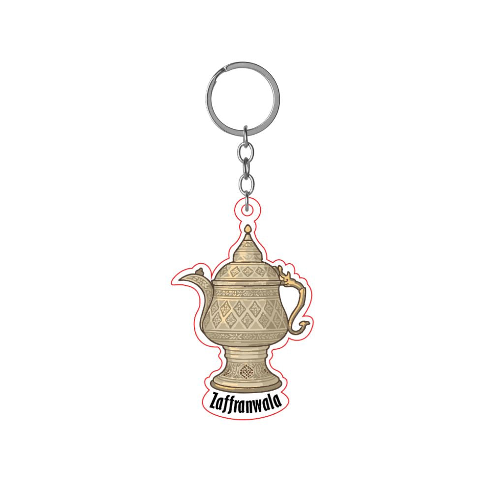 Zaffranwala Traditional Kashmiri Samovar Tea Pot Souvenir Keychain