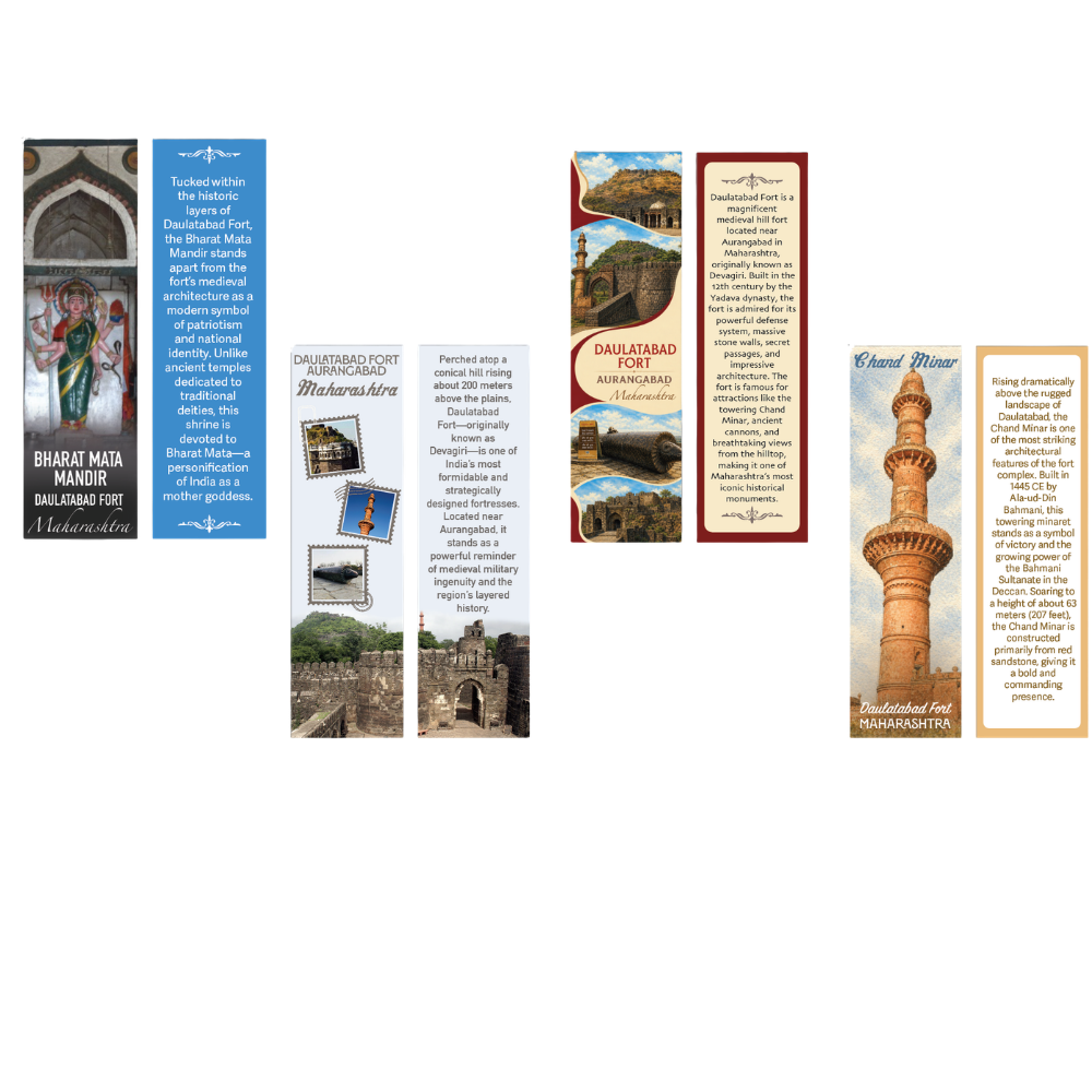 Daulatabad Fort Maharashtra Heritage Travel Bookmark Set