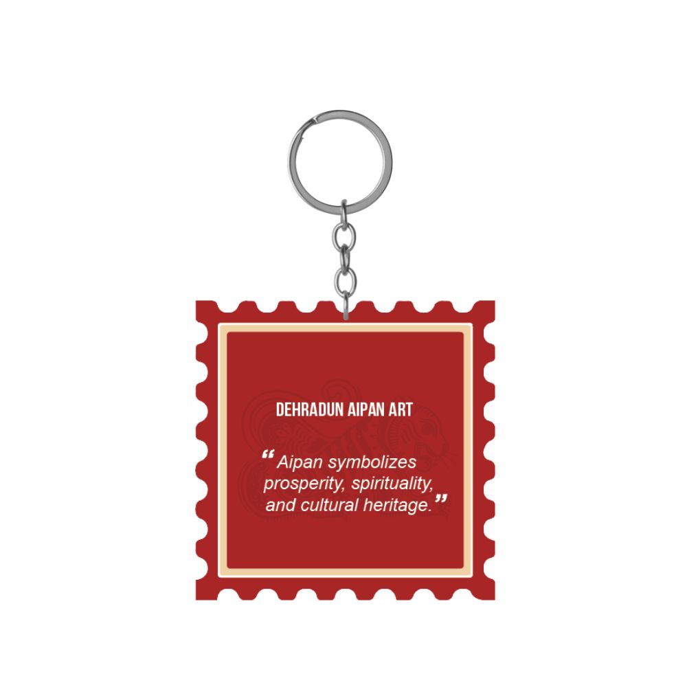 Dehradun Aipan Art Traditional Uttarakhand Souvenir Keychain