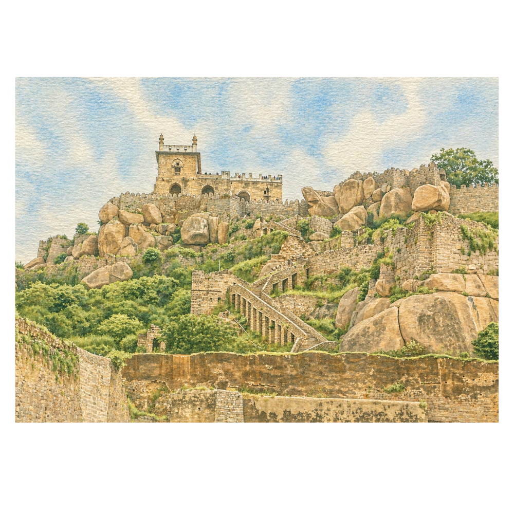 Golconda Fort Hyderabad Telangana Heritage Souvenir Postcard