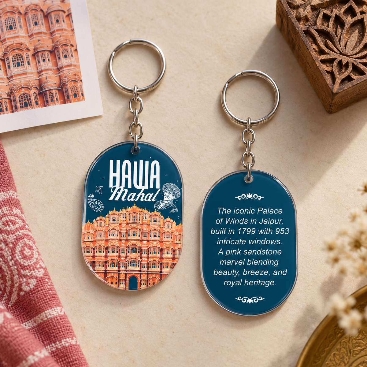Hawa Mahal Jaipur Heritage Souvenir Keychain