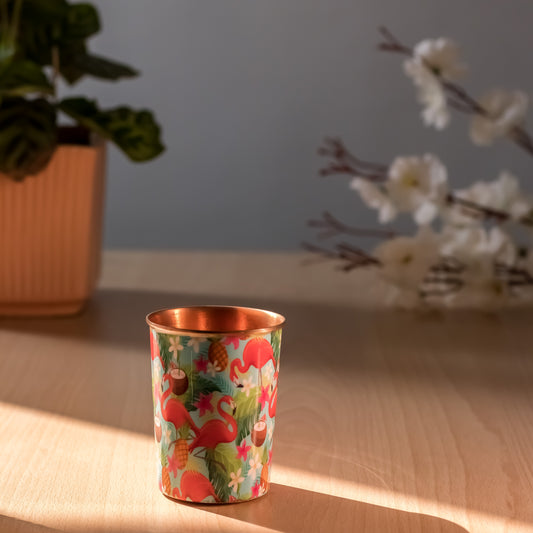 Tropical Flamingo Copper Glass Set of 1- Eco-Friendly Design