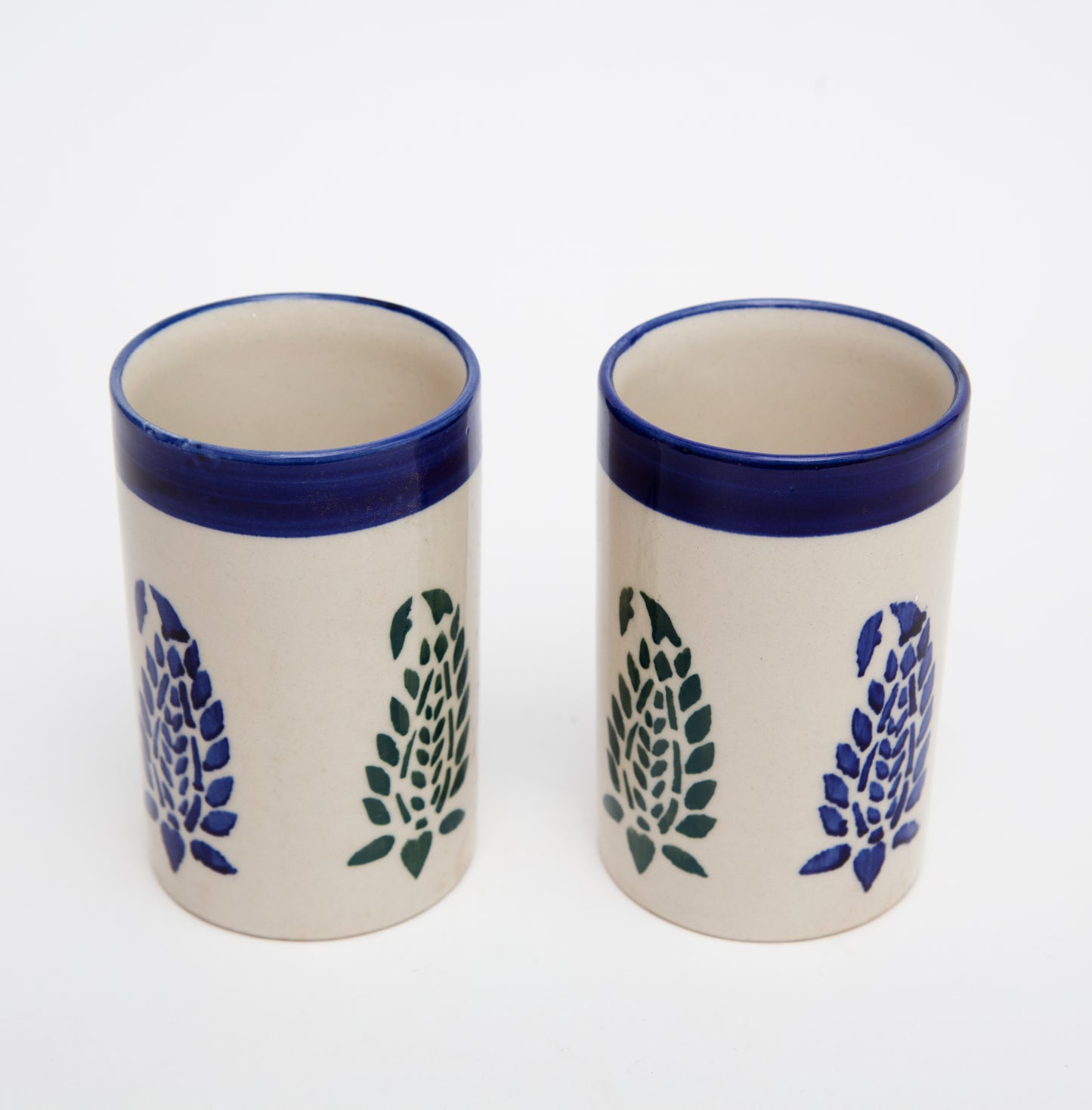 200ml Mughal Design Water Ceramic Glass (Set of Two)