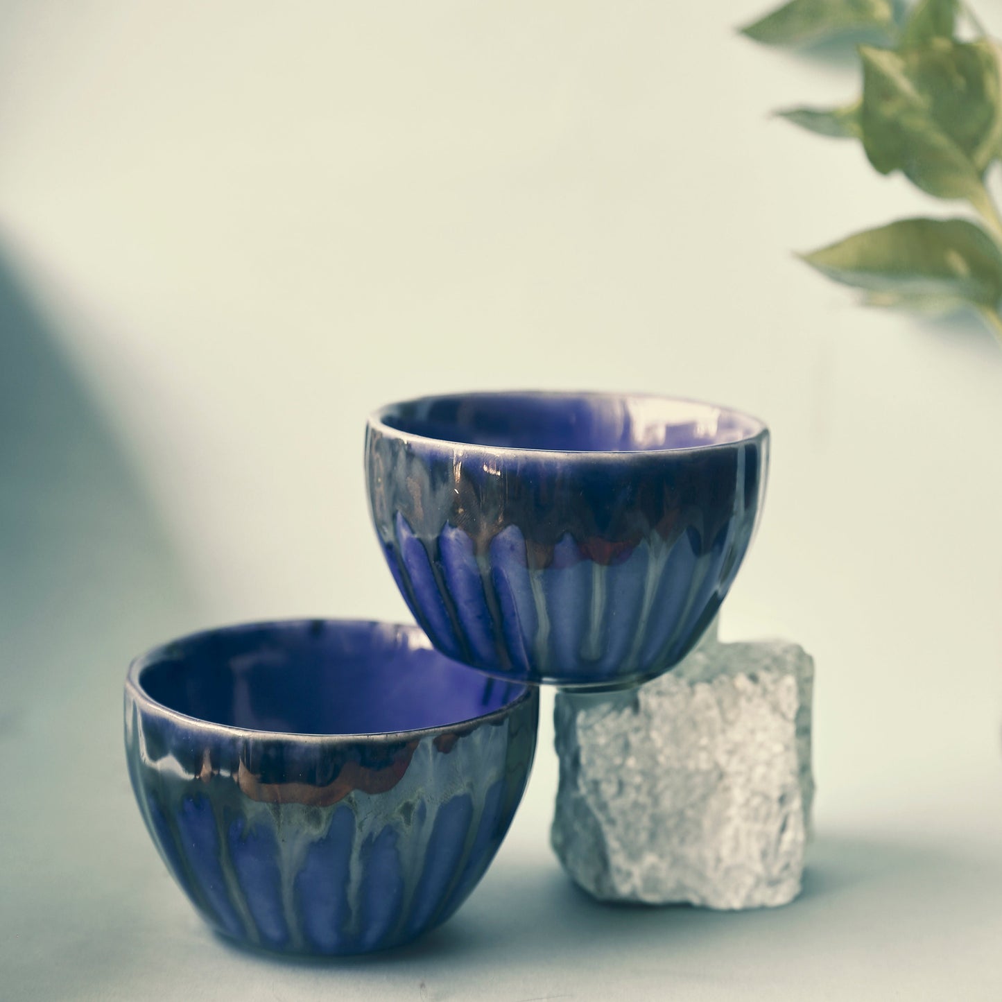 ''Drink Soup With Rainy Day'' Ceramic Soup Bowl (Set of Two)