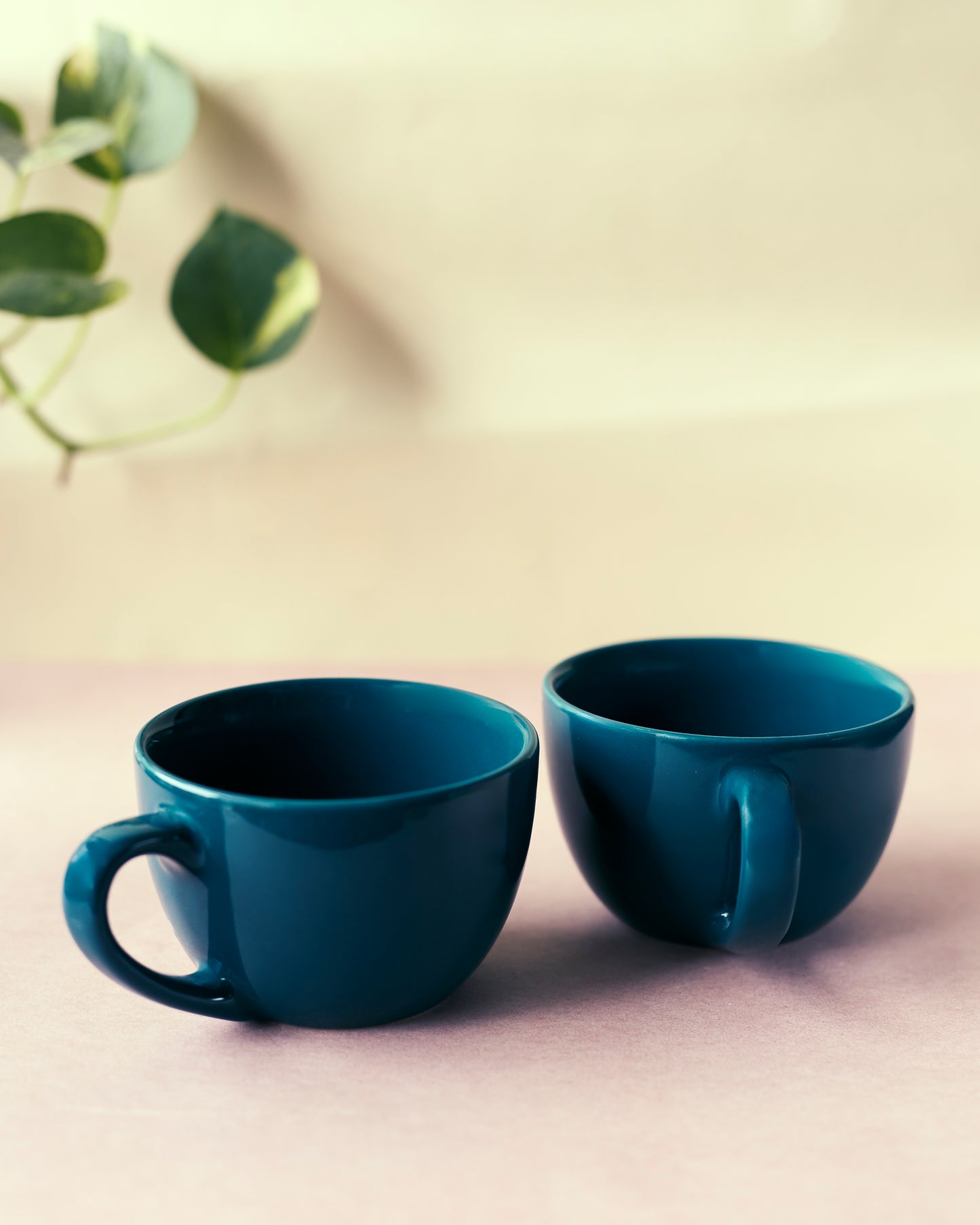 Sapphire Serenity: Ceramic Blue Coffee Cups(Set of 2)