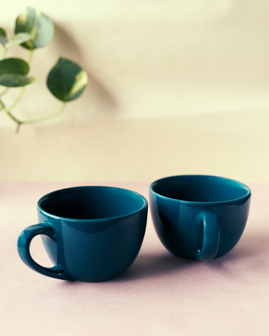 Sapphire Serenity: Ceramic Blue Coffee Cups(Set of 1)