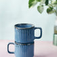 Powder Blue Perfection: Set of 2 Ceramic Coffee Cups