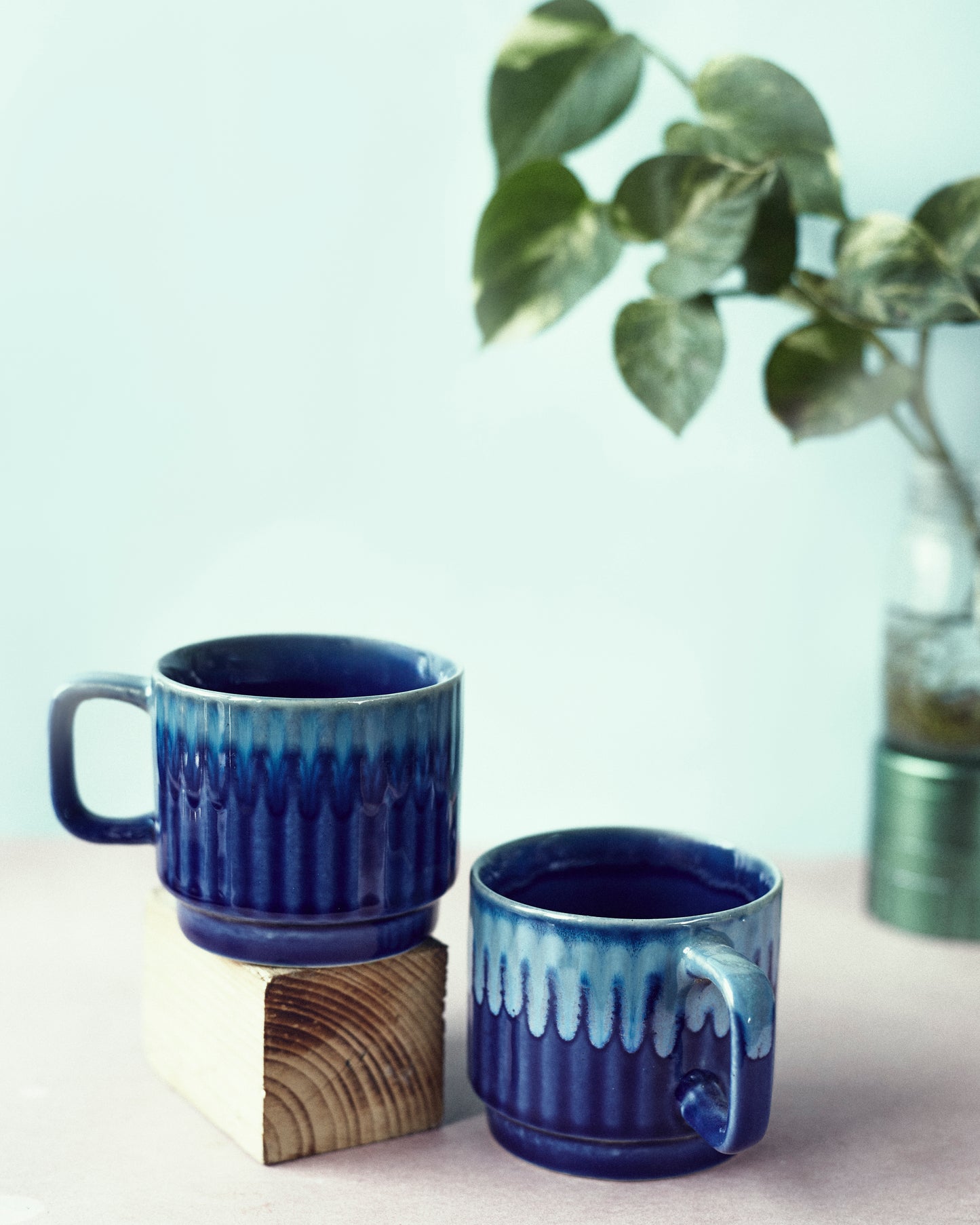 Nautical Elegance: Navy Blue Tea Cup (Set of 2)
