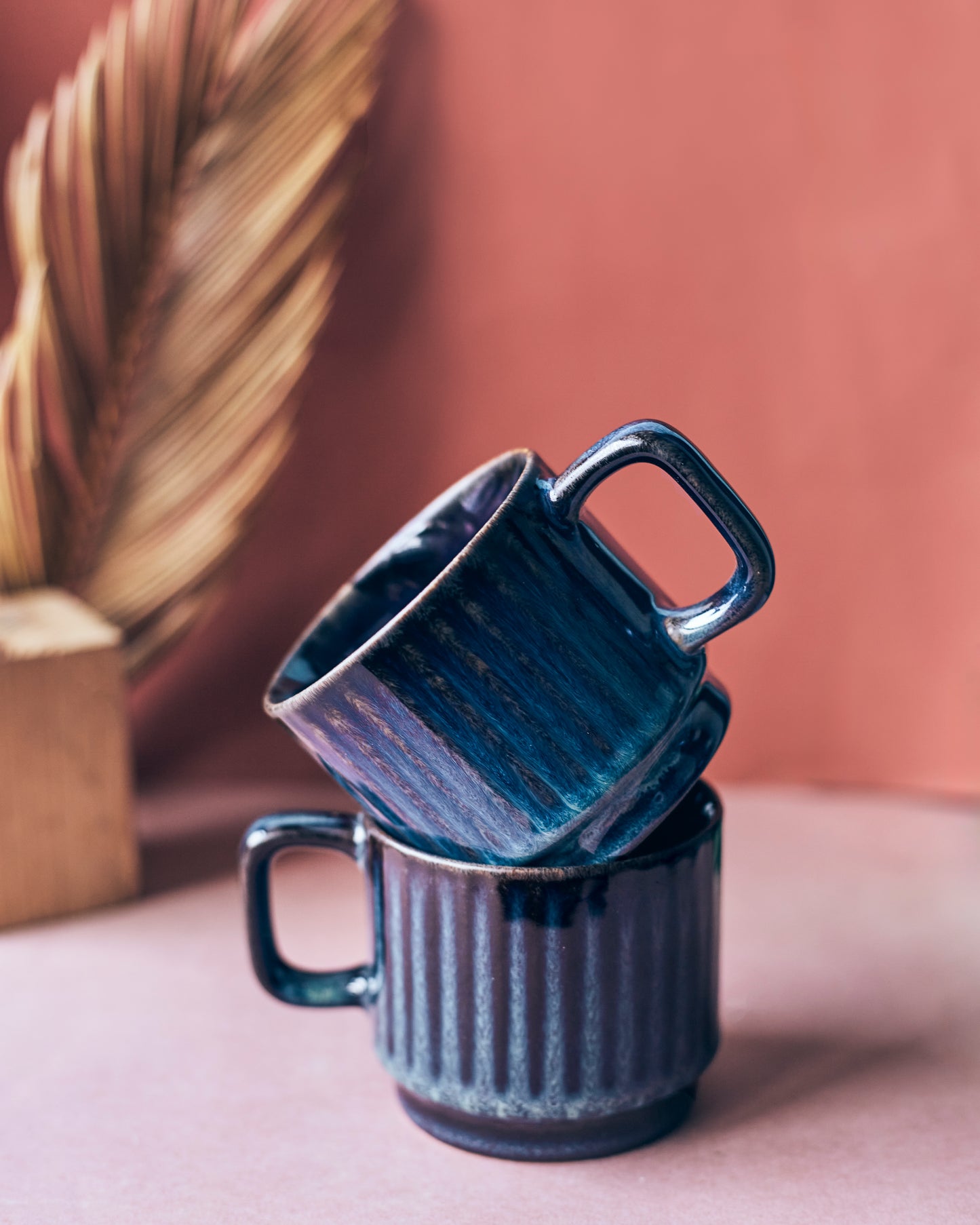 Indigo Elegance: Exquisite Blue Tea Cups for Timeless Serenity(Set of 2)