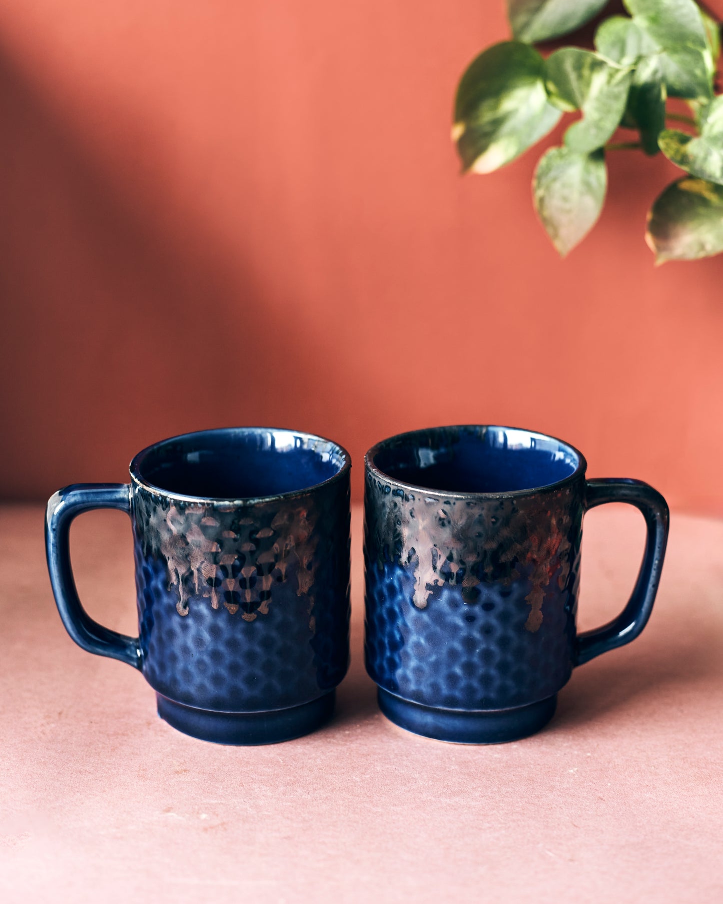 Midnight Indulgence: Dark Blue Coffee Mugs(Set of 2)