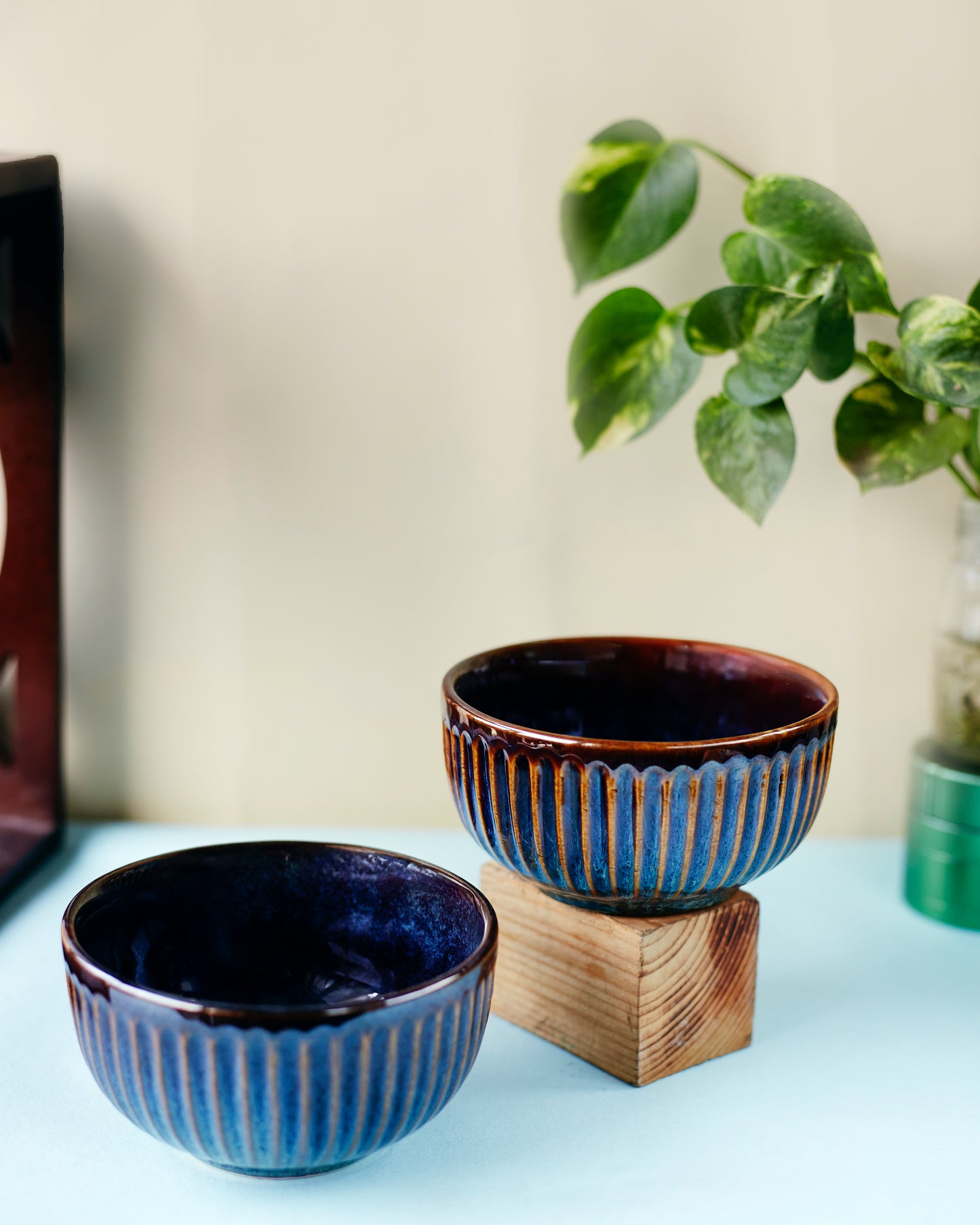 Ceramic Blue Big Bowls – Bold and Beautiful Dining (Set of 2)
