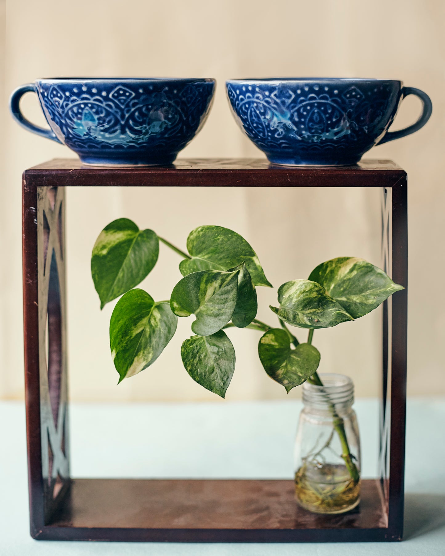 Cerulean Elegance: Blue-Colored Soup Bowls (Set of 2)