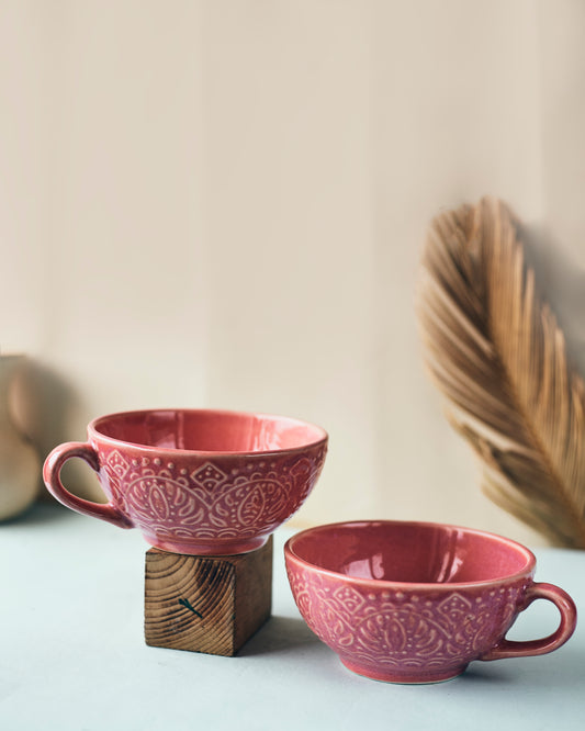 Blush Bloom: Pink-Colored Soup Bowls (Set of 1)