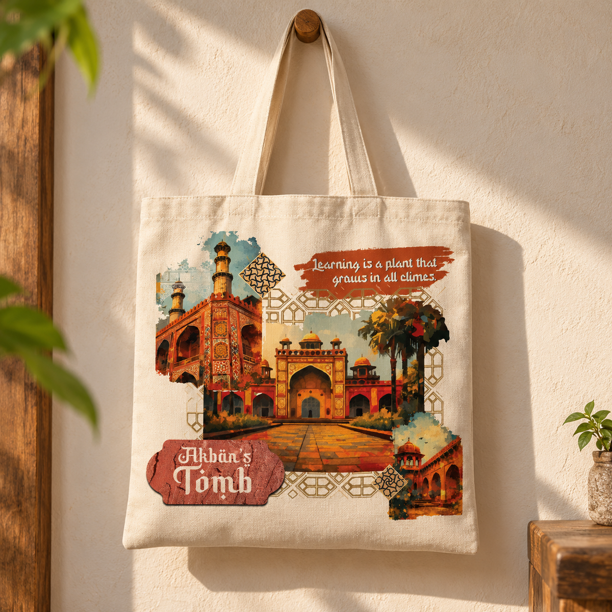 Akbar's Tomb Agra Heritage Cotton Tote Bag