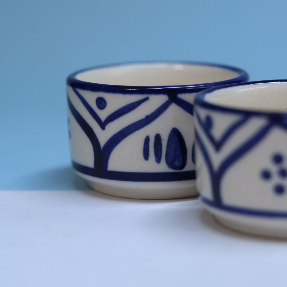 Handcrafted Blue Pottery Dip Bowls - Set of 1