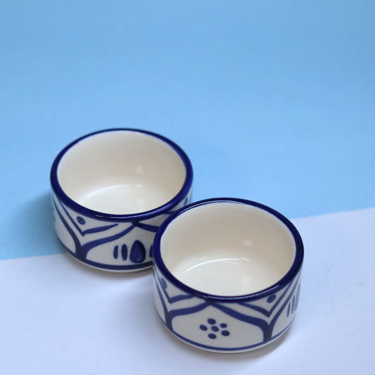 Handcrafted Blue Pottery Dip Bowls - Set of 1