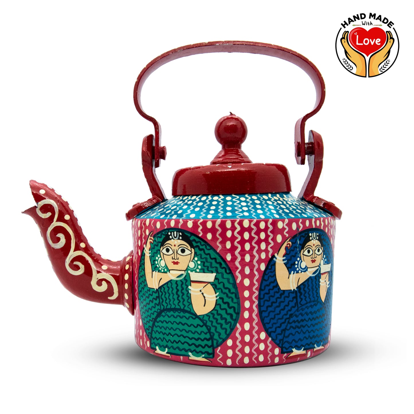'Chhata Dhorte Hobena, Shudhu Maan Rekho' Terracotta Kettle