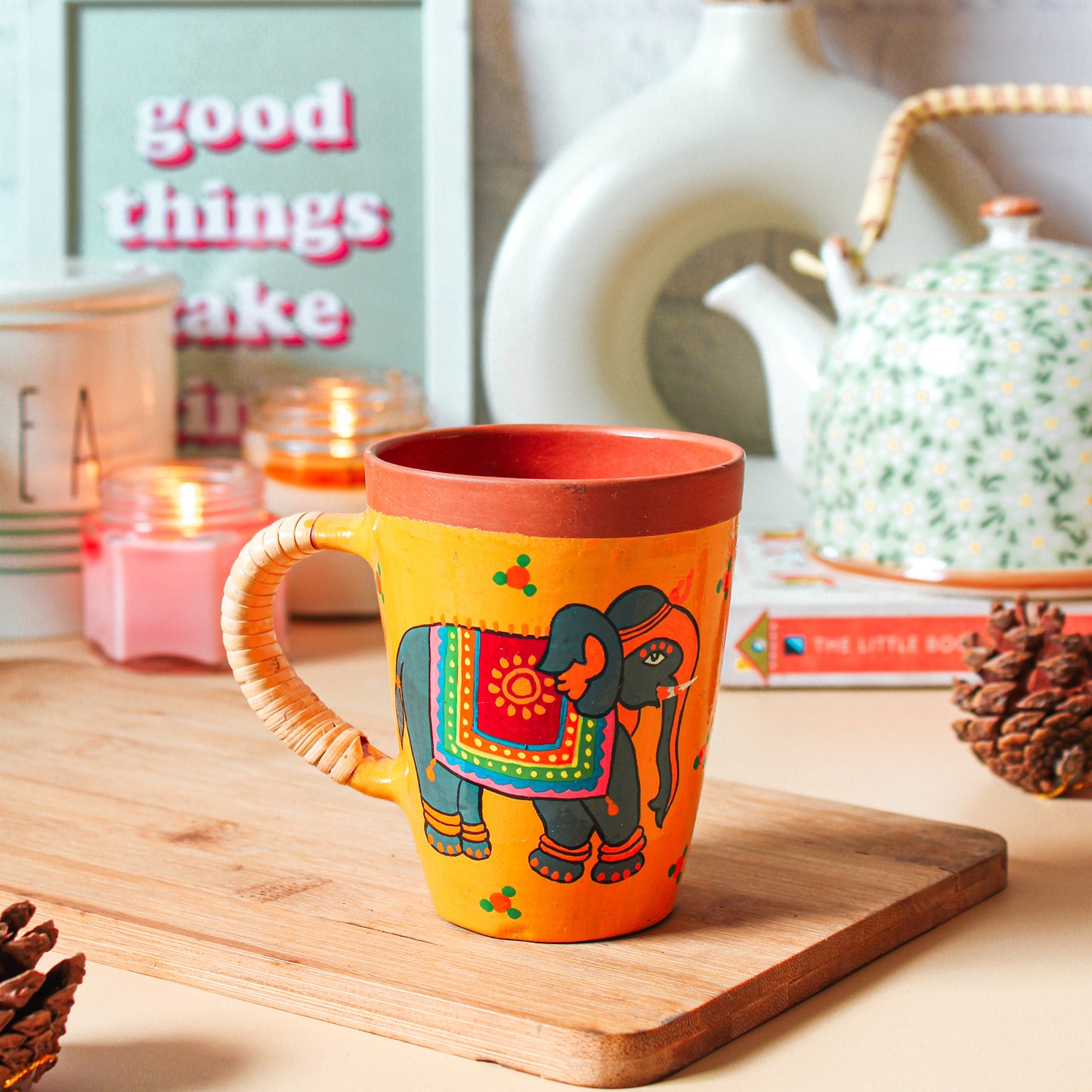 'Please Do Not Phaint' Hand Painted Terracotta Coffee Mug