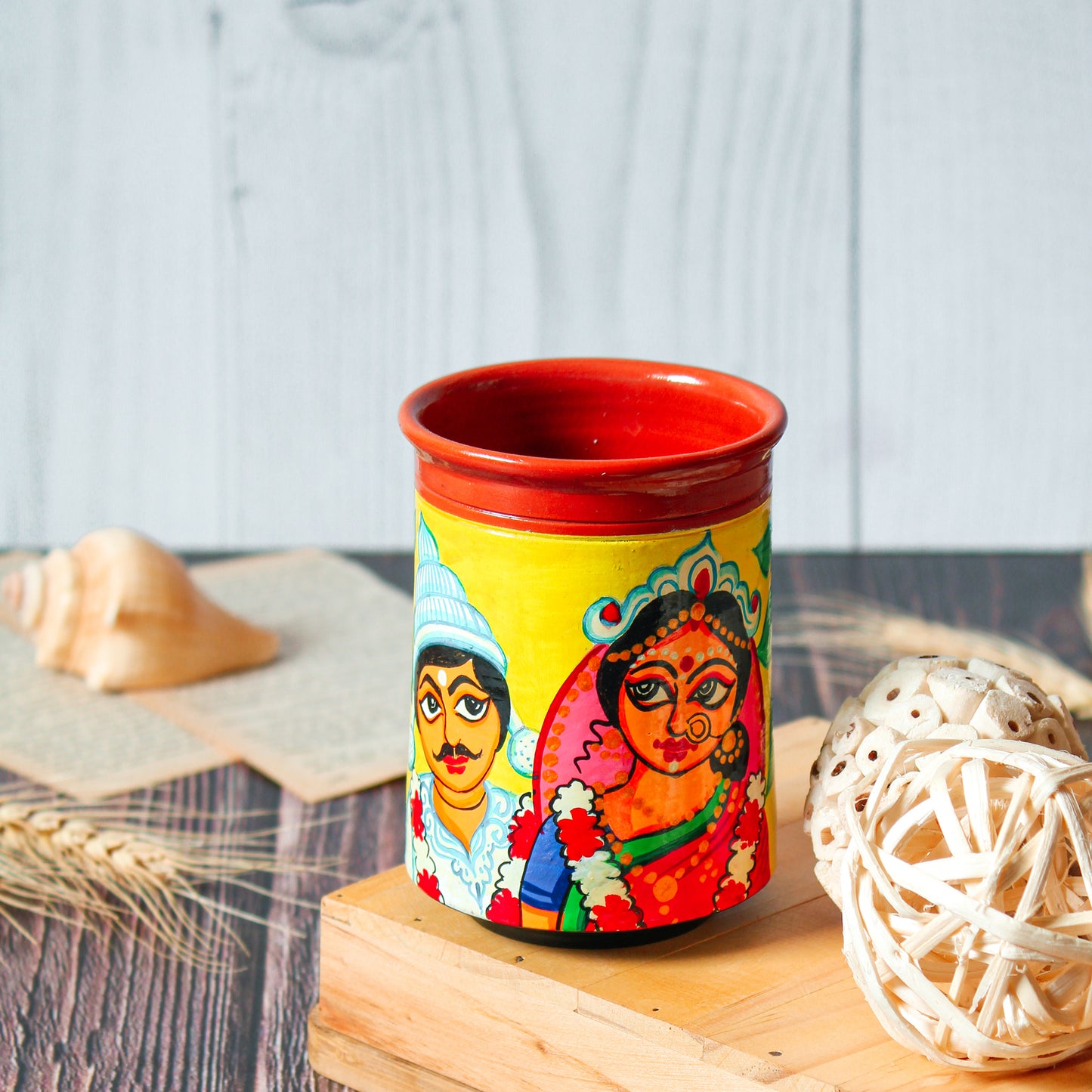 'Hum Neye Banali Jodi' Hand Painted Terracotta Kulhad