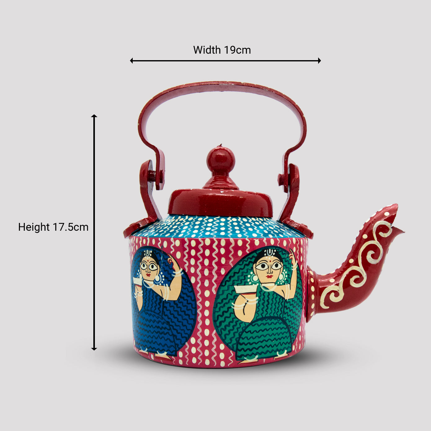 'Chhata Dhorte Hobena, Shudhu Maan Rekho' Terracotta Kettle
