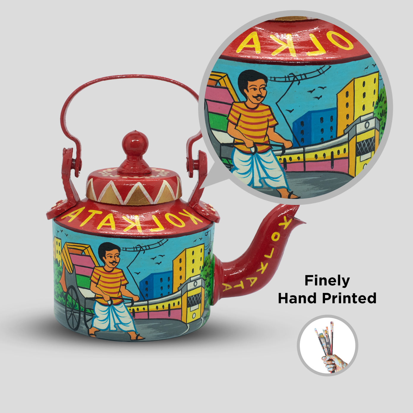 'Amar Shohor Tomar Shohor' Unique Terracotta Kettle
