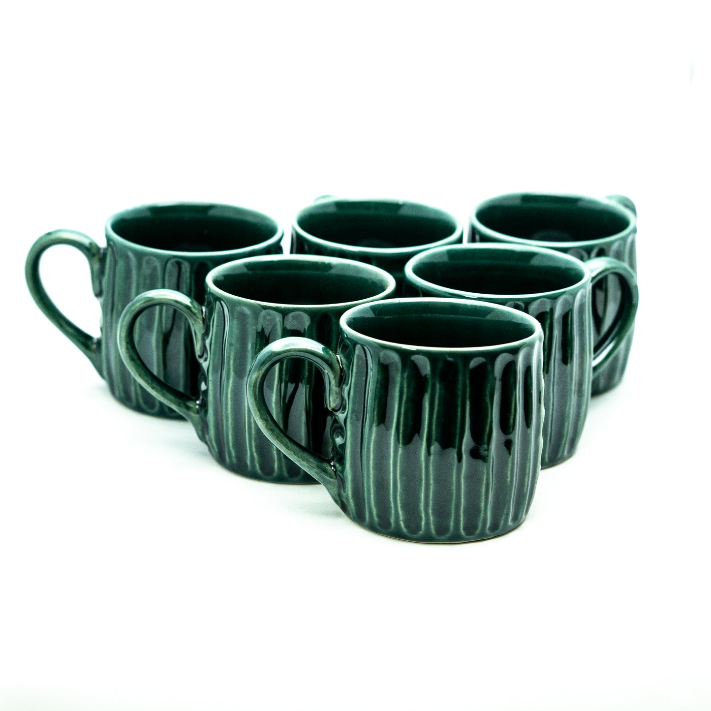 Green Diamond-'Chai Ke Saath Guftgu' Ceramic Cups (Set of Six)