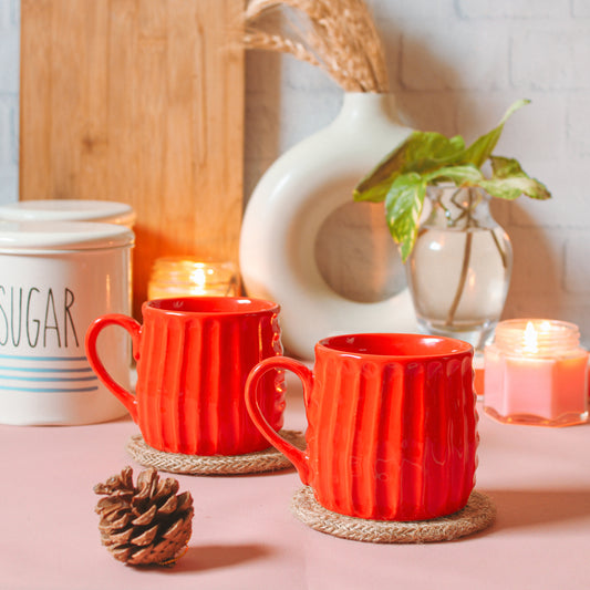 Red Stripe- 'Oof! That's Fierce' Ceramic Coffee Mug (Set of Two)