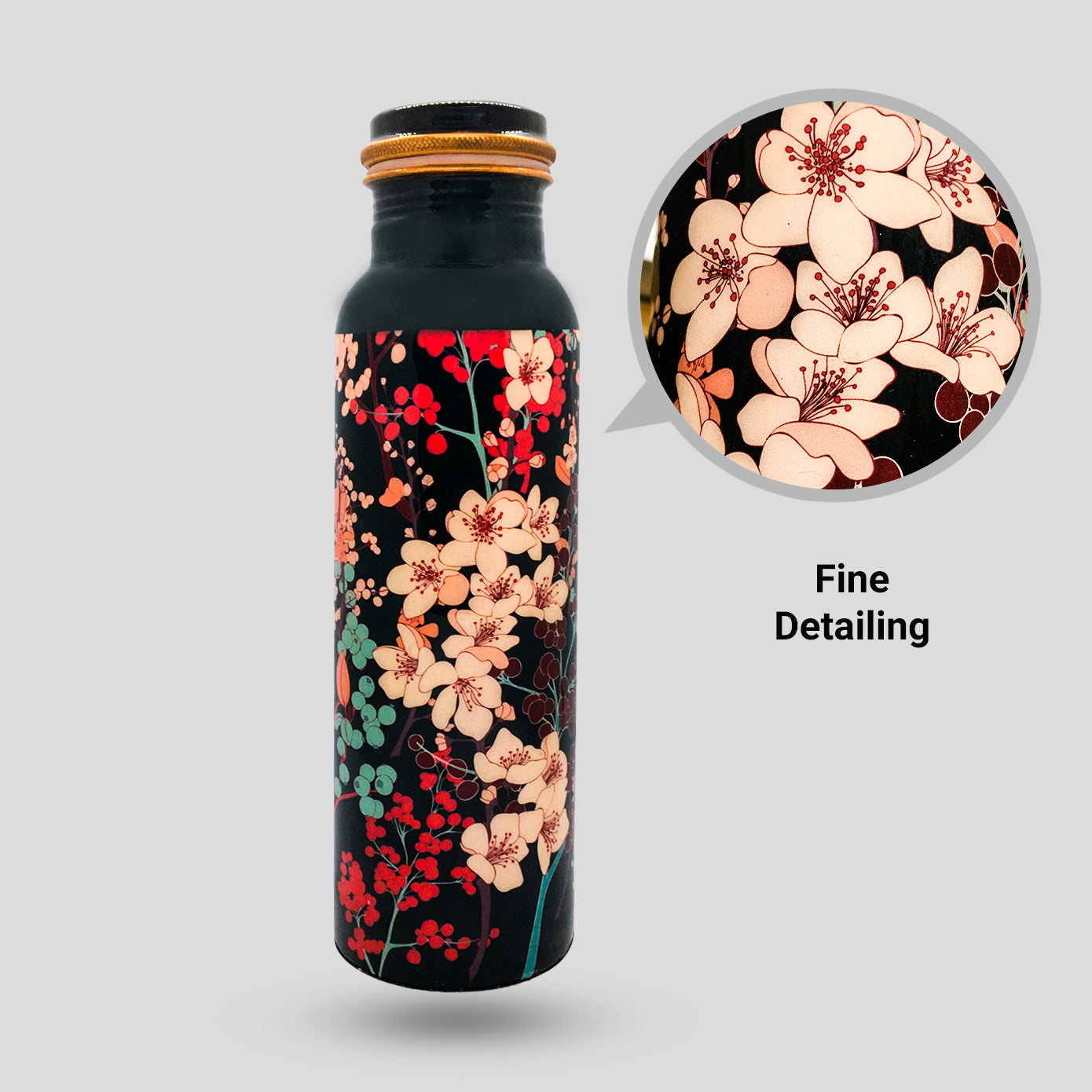 'Florally Yours' Printed Copper Bottle