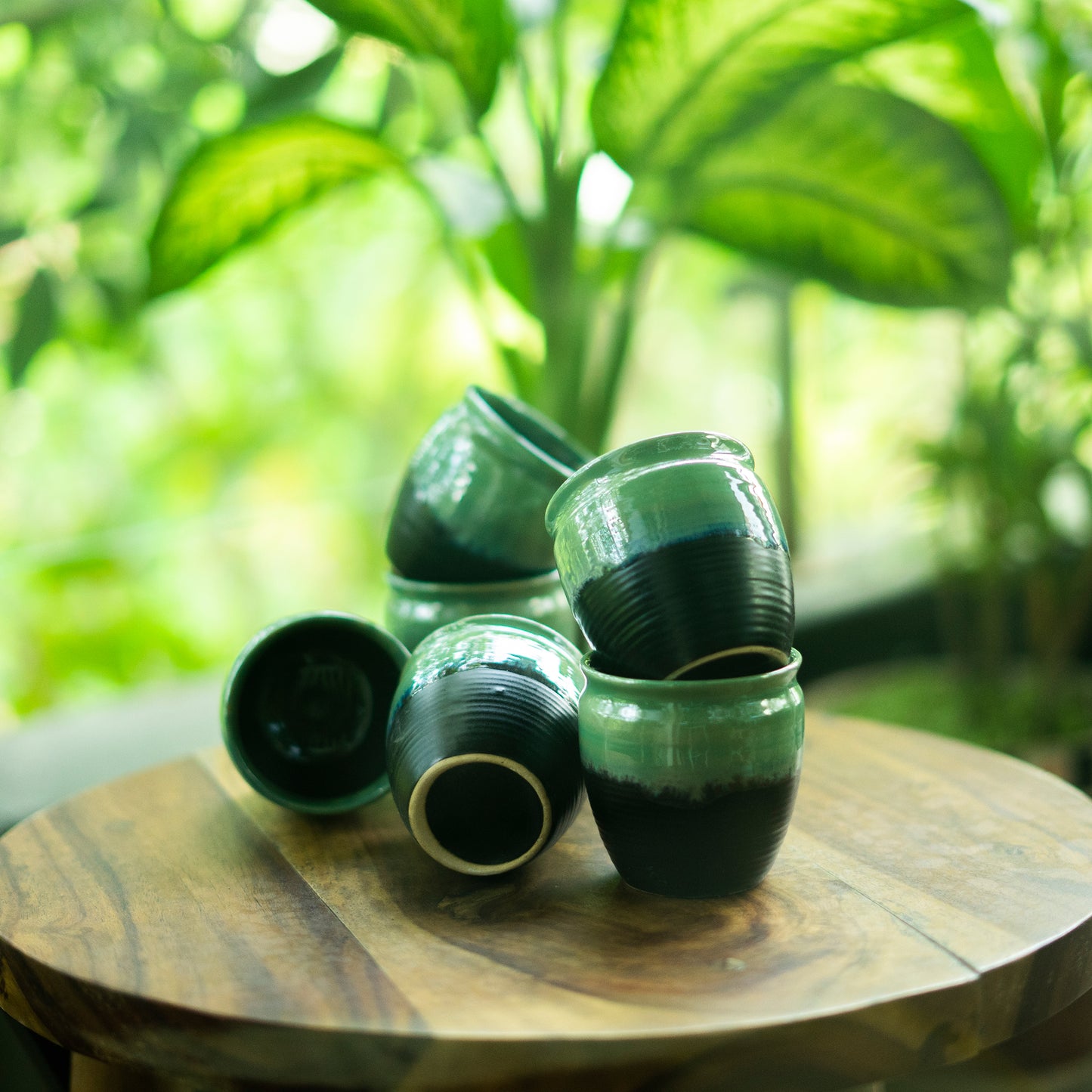 'Sea Green- See You Sea Cool' Ceramic Kulhad (Set of Six)