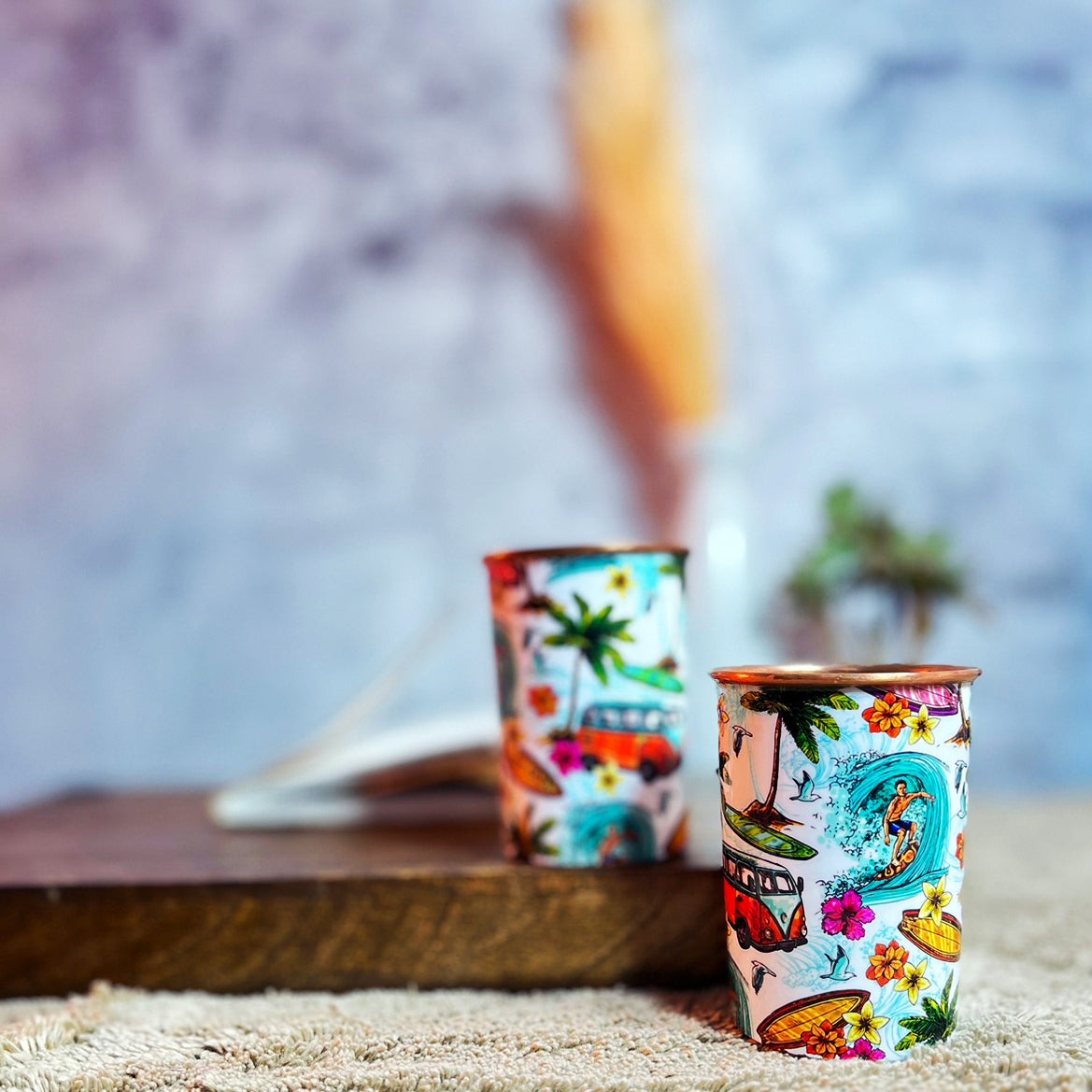 Unique Goa Printed Copper Glass (Set of Two)