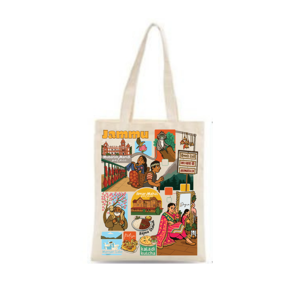 Jammu Heritage Tote Bag – Cultural Travel Souvenir