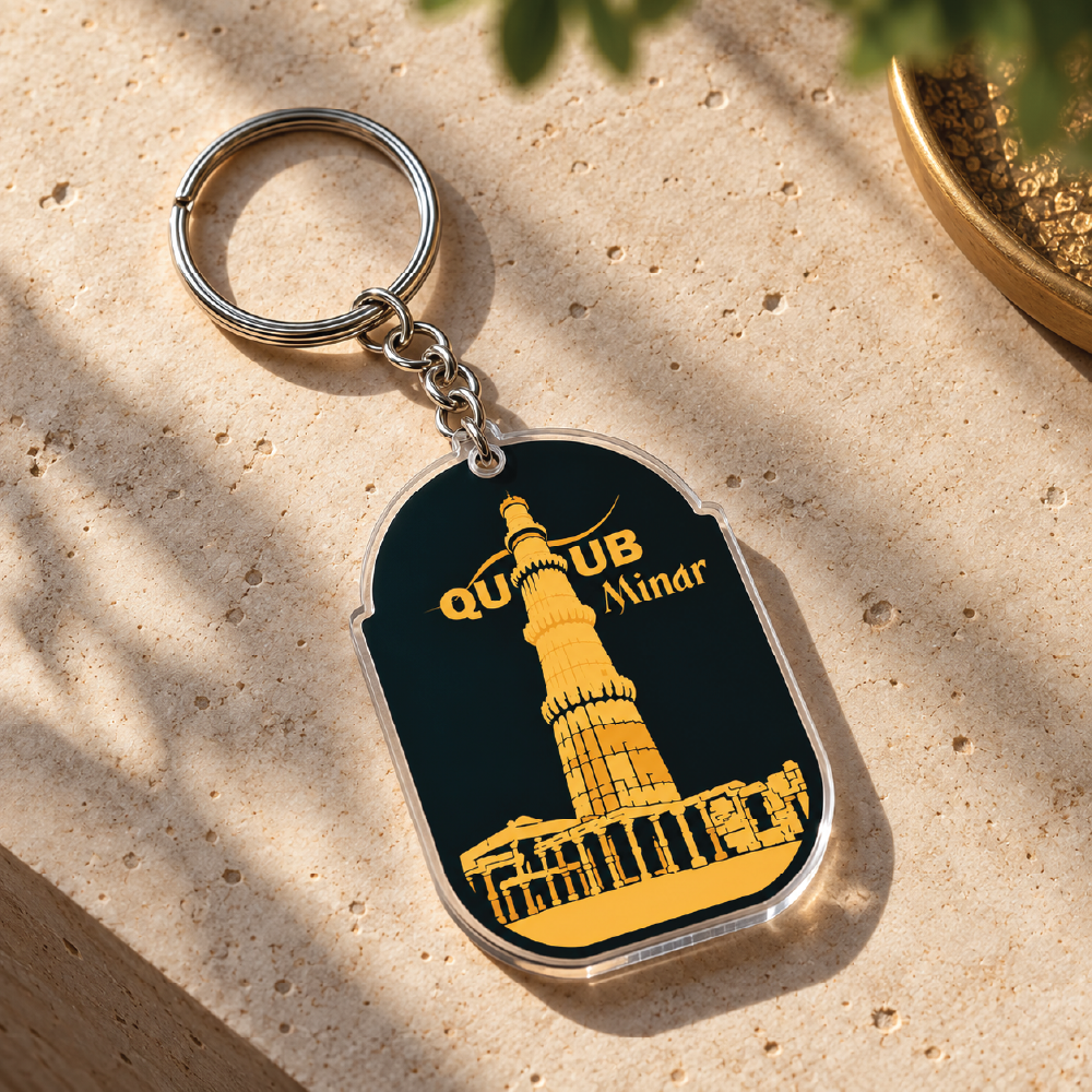 Qutub Minar Souvenir Keychain – Delhi Heritage Gift