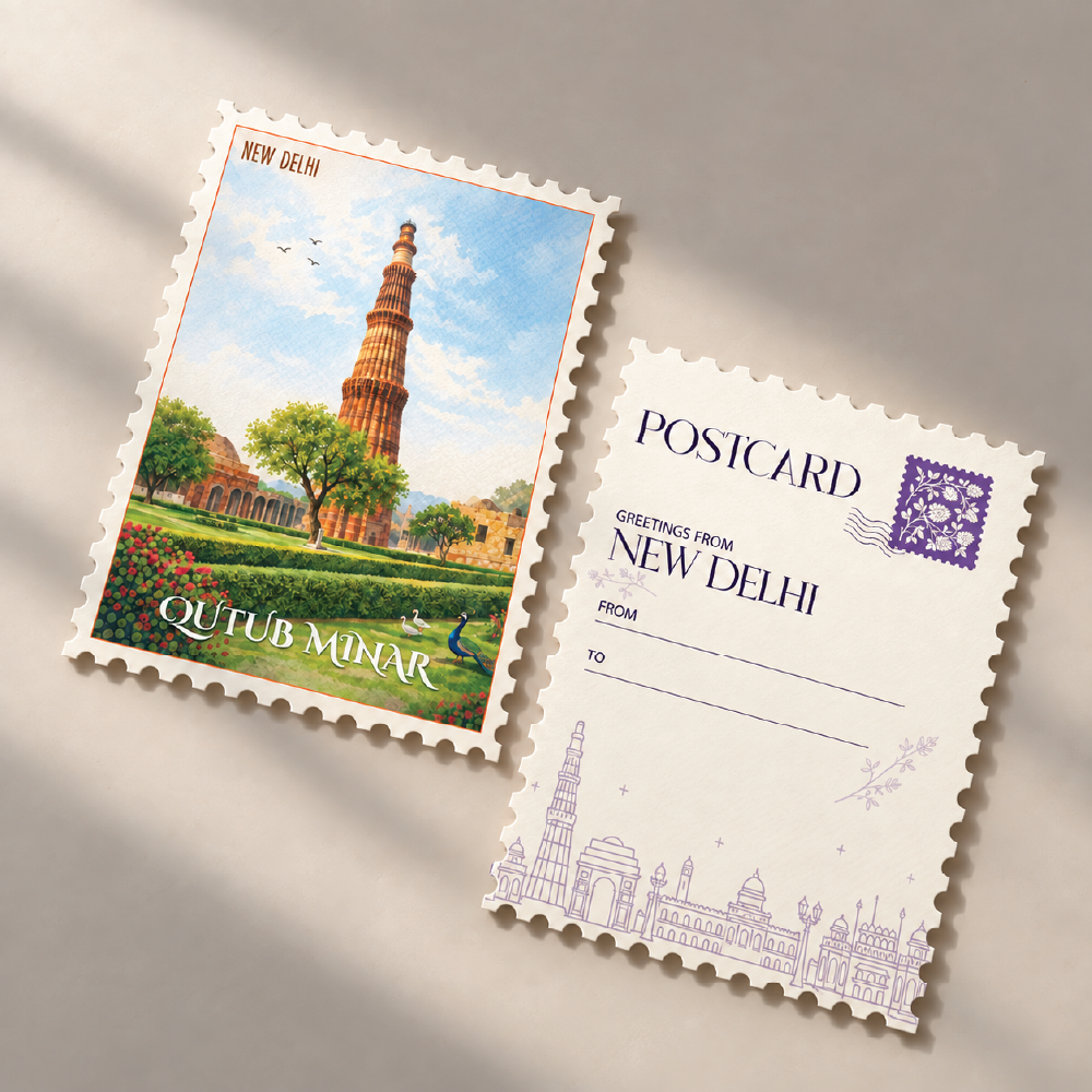 Qutub Minar New Delhi Souvenir Postcard – Travel Gift