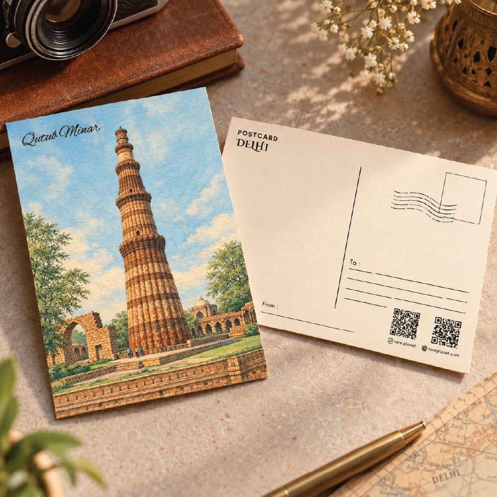 Qutub Minar Delhi Souvenir Postcard – Travel Keepsake