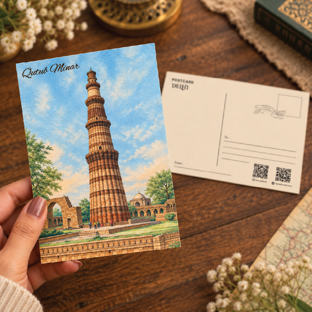 Qutub Minar Delhi Souvenir Postcard – Travel Keepsake