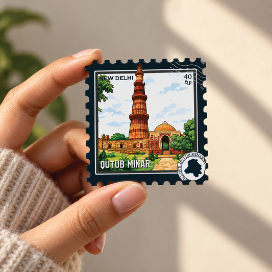 Qutub Minar Delhi Souvenir Stamp Magnet
