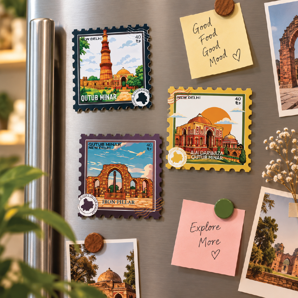 Qutub Minar Delhi Souvenir Stamp Magnet