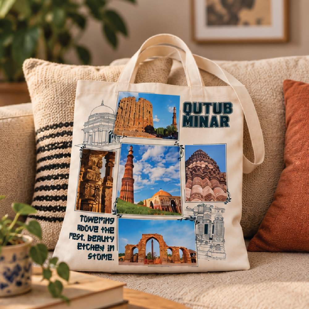Qutub Minar Delhi Souvenir Tote Bag