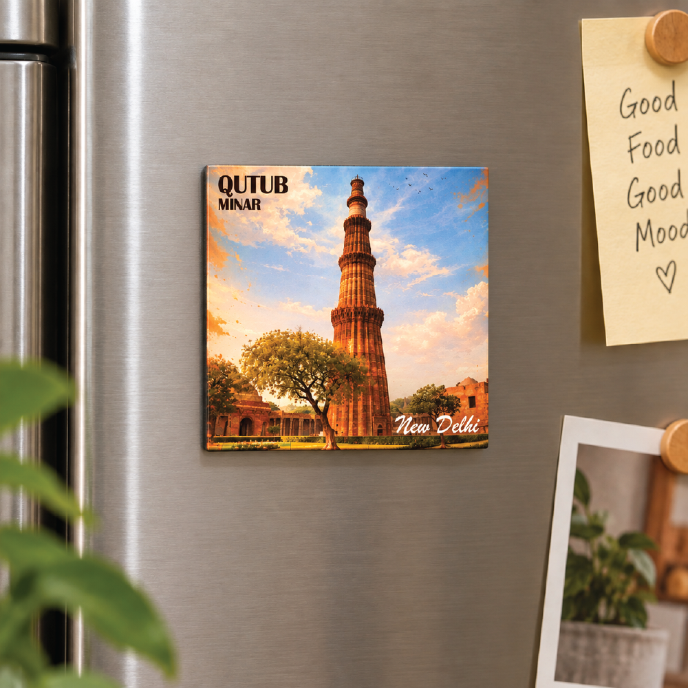 Qutub Minar New Delhi Souvenir Fridge Magnet