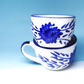 Handcrafted Ceramic Coffee Mug Set of 2- Blue Floral Design