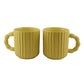 Yellow Oasis: Ceramic Coffee Mug Duo for Two (Set of 2)