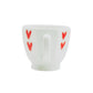 Handcrafted Octagon Ceramic Mugs with Red Hearts, Pack of 1