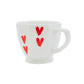 Handcrafted Octagon Ceramic Mugs with Red Hearts, Pack of 1