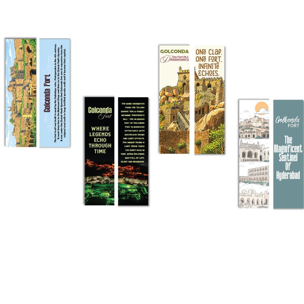 Golconda Fort Hyderabad Telangana Heritage Souvenir Bookmark Set
